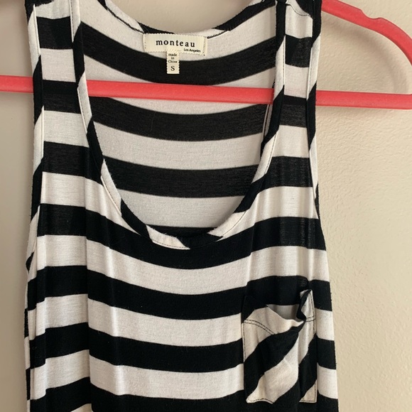 MAXI DRESS BLACK WHITE PANEL S - Picture 2 of 7